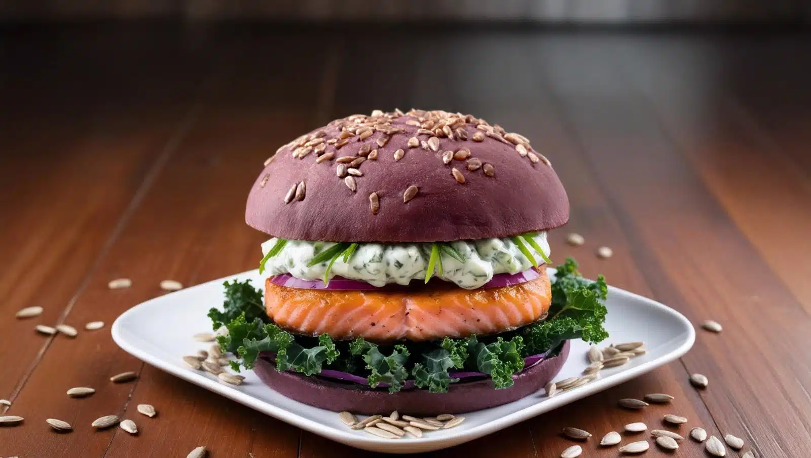Ricetta hamburger di salmone, cavolo riccio e crema di formaggio alle erbe