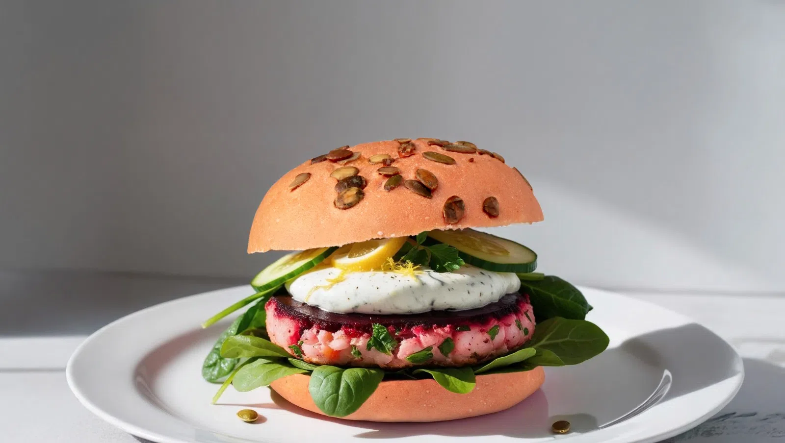 ricetta hamburger panino di merluzzo, barbabietola e crema di caprino al limone